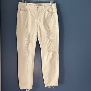 Judy Blue Distressed White, Boyfriend fit, Women Jeans, 5 pockets, stretch 11/30